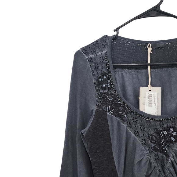 Anvrdie Women's Beaded Ruched Front Long Sleeves Bodycon Dress - Picture 2 of 8